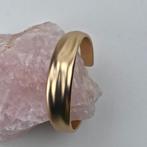 Goudkleurige dames armband – breed & stijlvol – nieuw, Verzenden, Nieuw, Goud, Staal