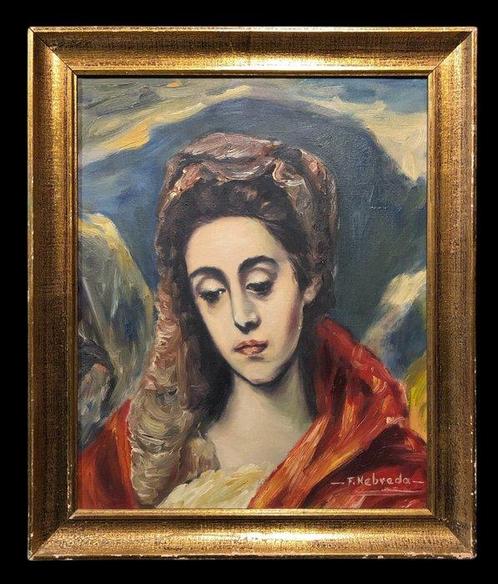École Espagnole (XX) - Notre Dame du Bon Lait (Daprès El, Antiek en Kunst, Kunst | Schilderijen | Klassiek