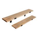 [en.casa] Wandplank set van 2 Løgstør 75x14x14 cm houtkleuri, Huis en Inrichting, Woonaccessoires | Wandplanken en Boekenplanken