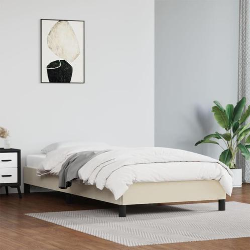 Creme Kunstleren Bed 80x200 | Tweedekansje (bedframe), Huis en Inrichting, Slaapkamer | Bedden, 80 cm, 200 cm, Nieuw, Overige materialen