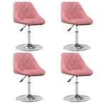 vidaXL Eetkamerstoelen draaibaar 4 st fluweel roze, Huis en Inrichting, Stoelen, Verzenden, Nieuw
