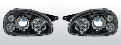 Koplampen Angel Eyes | Opel Corsa B 1994-2000 | LED |zwart, Auto-onderdelen, Verlichting, Nieuw, Opel, Verzenden