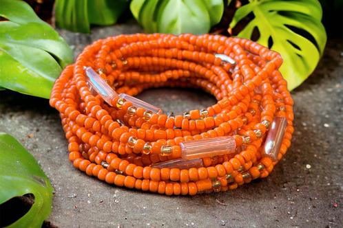 Waist Beads / Afrikaanse Heupketting - FADEKEMI - Oranje (el, Sieraden, Tassen en Uiterlijk, Kettingen, Nieuw, Ophalen of Verzenden