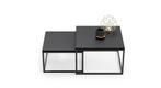 Zwarte Salontafel Set 70x70 & 60x60 | Retourdeal | -57%, 50 tot 100 cm, Modern, Stijlvol, Strak, Vierkant, Nieuw