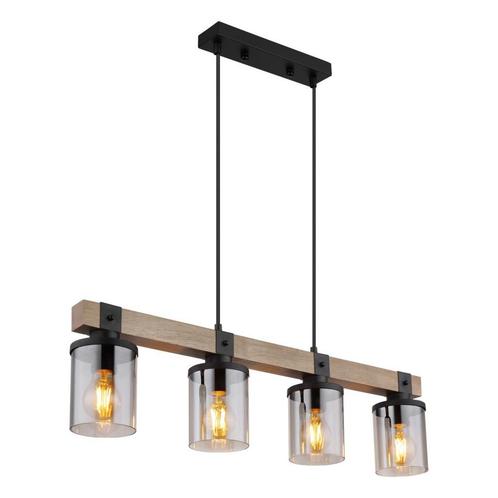 Hanglamp LILA 10.0 cm 4-lichts Zwart, Smoked, Huis en Inrichting, Lampen | Hanglampen, Metaal, Minder dan 50 cm, Ophalen of Verzenden