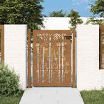 vidaXL Poort 105x130 cm bamboe-ontwerp cortenstaal, Tuin en Terras, Verzenden, Nieuw