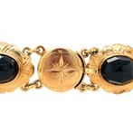 Gouden vintage bootjes armband met granaat 14 krt, Ophalen of Verzenden, Nieuw
