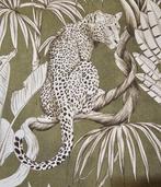 300x280cm! Bohemian stijl stof met jaguar - olijfgroen