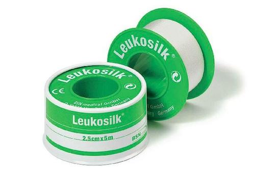 Leukosilk 2,50 cm x 5 m met klemring 1 stuks 1022, Diversen, Verpleegmiddelen, Nieuw, Verzenden