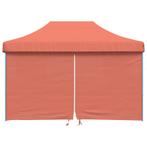 Partytent inklapbaar pop-up met 4 zijwanden terracottakle..., Verzenden, Nieuw, 2 meter of meer, Partytent