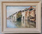 Koempoel Sujatno (1912-1987) - Cityview with boat on canal
