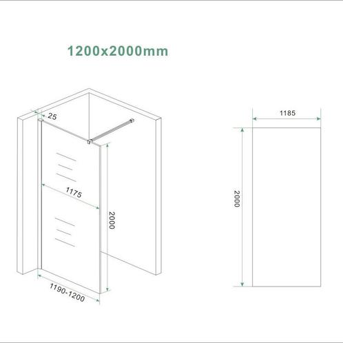 Aanbieding: Glasplaat Wiesbaden Slim 120x200 Cm Nano Vintage, Doe-het-zelf en Verbouw, Sanitair, Ophalen of Verzenden