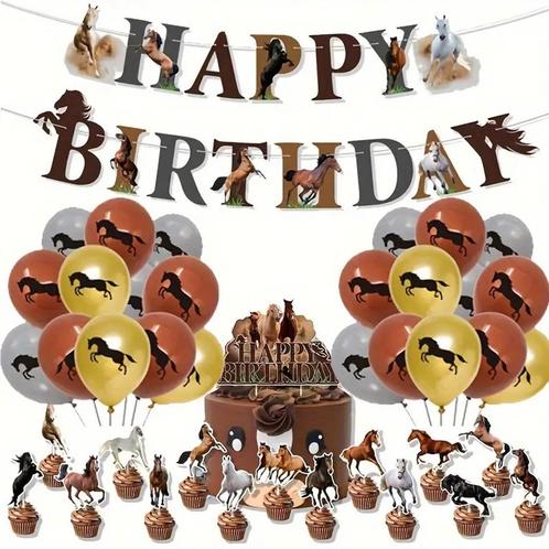 41-delige paarden decoratie set Happy Birthday deLuxe, Dieren en Toebehoren, Paarden en Pony's | Overige Paardenspullen, Overige soorten