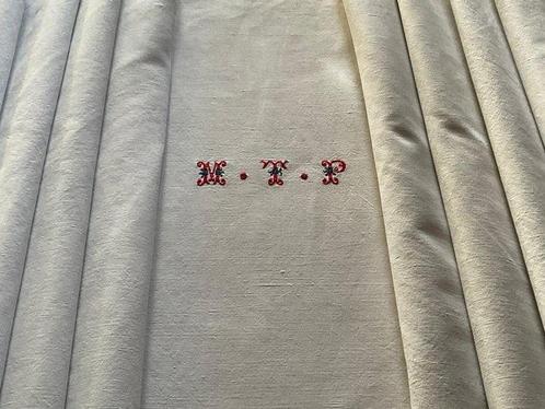 Napoleon 111 Empire beddengoed met 3 initialen M.T.P. -, Antiek en Kunst, Antiek | Kleden en Textiel