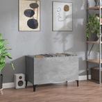 vidaXL Platenkast 74,5x38x48 cm bewerkt hout betongrijs, Huis en Inrichting, Woonaccessoires | Cd- en Dvd-rekken, Verzenden, Nieuw