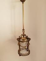 Lantaarn plafondlamp - Brons, Glas, Messing - Vintage, Antiek en Kunst