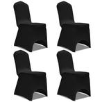 vidaXL Stoelhoes stretch 4 stuks zwart, Verzenden, Nieuw