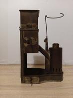 Hoek wandlamp - IJzer, Messing - Antieke hoeklamp, Antiek en Kunst