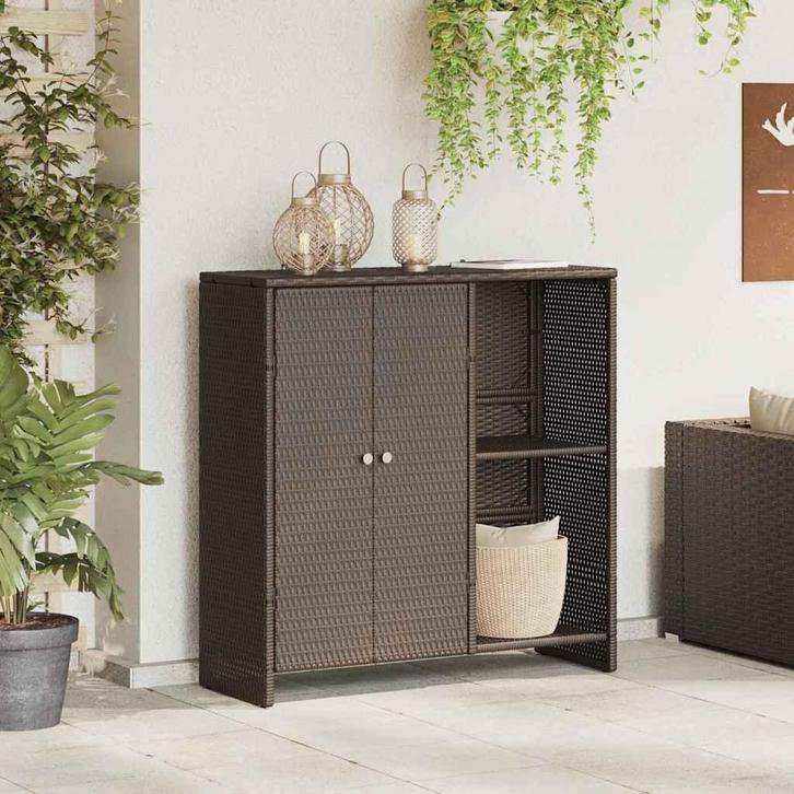 vidaXL Opbergkast met opslag Bruin 100 x 36 x 102 cm Rattan, Huis en Inrichting, Kasten | Overige, Nieuw, Verzenden