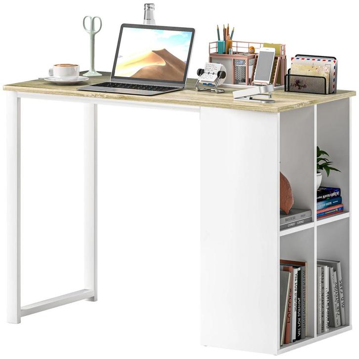 TRUUSK Bureau Computertafel - Stalen Frame - Opbergvakken -, Huis en Inrichting, Stoffering | Behang, Verzenden