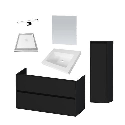 Badkamermeubelset NEXXT Small 100cm Mat Zwart, Doe-het-zelf en Verbouw, Sanitair, Bad, Nieuw, Ophalen of Verzenden