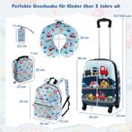 COSTWAY 5-delige kinderkoffer + rugzak, kindertrolley met lu, Verzenden, Zo goed als nieuw