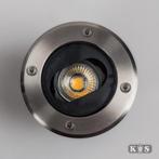 Richtbare Grondspot Ø12 Rond RVS met Lichtsensor LED, Tuin en Terras, Buitenverlichting, Verzenden, Spots, 50 tot 250 watt, Led
