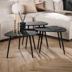 *WOONWINKEL* Metallic Antraciet Salontafel Set Organisch, Huis en Inrichting, Tafels | Salontafels, Verzenden, Nieuw