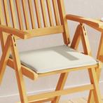 vidaXL Tuinzitkussens 2 st vierkant 45x45x2 cm crèmekleurig, Huis en Inrichting, Woonaccessoires | Kussens, Verzenden, Nieuw
