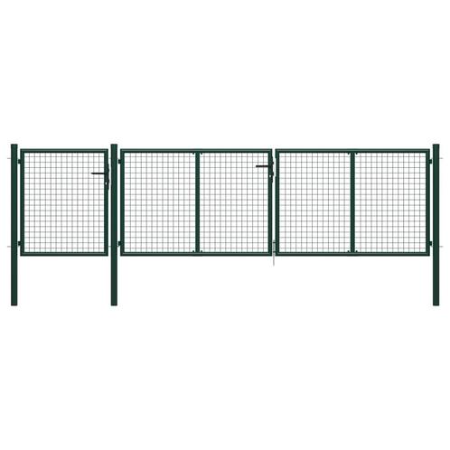 vidaXL Poort 400x100 cm staal groen, Tuin en Terras, Tuinpoorten, Nieuw, Verzenden