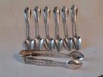 A set of six teaspoons and a pair of sugar tongs - Lepel (7), Antiek en Kunst