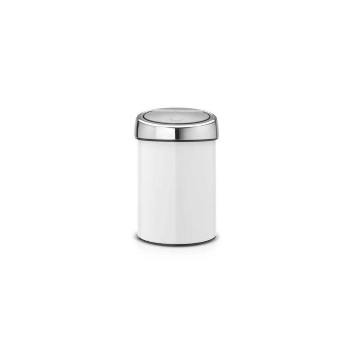 Brabantia Wandafvalemmer Touch Bin 3l. - Wit, Huis en Inrichting, Woonaccessoires | Prullenbakken, Nieuw, Verzenden
