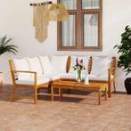 vidaXL 4-delige Loungeset met kussens massief acaciahout, Verzenden, Nieuw, Hardhout, Loungeset