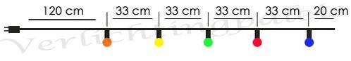 prikkabel - 20 meter met 60 LED lampen  (5 kleuren), Tuin en Terras, Buitenverlichting, Nieuw, Verzenden