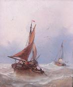 Louis Meijer (1809-1866) - Ships on rough seas, Antiek en Kunst, Kunst | Schilderijen | Klassiek