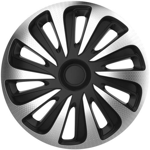 Wieldoppen  Caliber 17-inch zilver/zwart carbon-look, Auto diversen, Wieldoppen, Verzenden