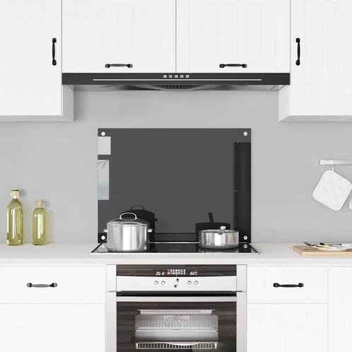 vidaXL Spatscherm keuken 80x60 cm gehard glas zwart, Huis en Inrichting, Keuken | Keukenbenodigdheden, Nieuw, Verzenden