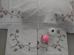 Set completo lenzuola ricamate in puro cotone percalle