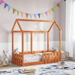 vidaXL Bedhuis wasbruin massief grenenhout 70x140 cm, Verzenden, Nieuw, Bruin, Hout