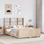 vidaXL Bed met boekenkast zonder matras massief hout 140x200, Bruin, Verzenden, 140 cm, 200 cm