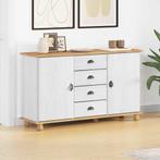 vidaXL Dressoir ASKIM Wit 133.5 x 40 x 79 cm Massief, Huis en Inrichting, Kasten | Dressoirs, Verzenden, Nieuw, Grenenhout, Minder dan 50 cm