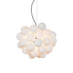 Art deco hanglamp zwart met opaal glas 8-lichts rond - Uvas, Huis en Inrichting, Lampen | Hanglampen, Nieuw, Glas, Design, 75 cm of meer
