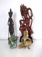 Vier Aziatische beelden: Ganesh, danseres, musicus en vrouw