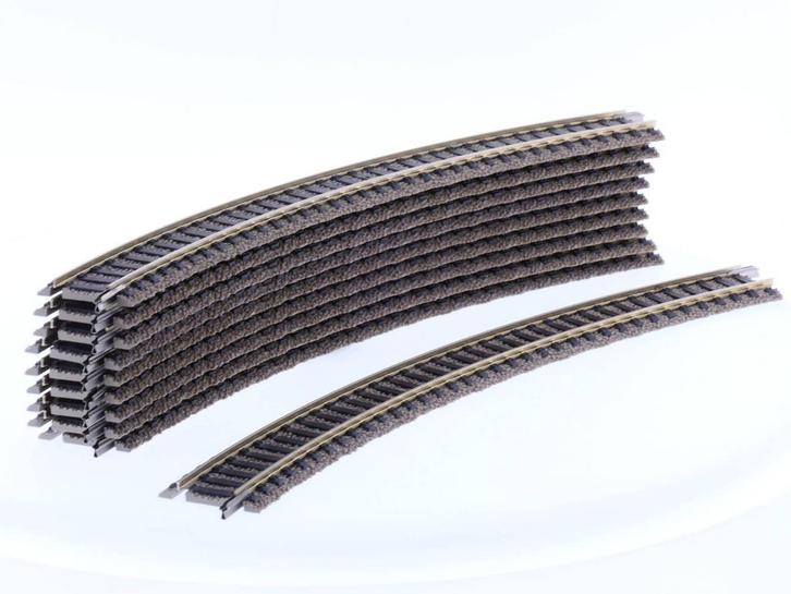 Schaal H0 Fleischmann 6125 gebogen rails R2 Radius 420 mm..., Hobby en Vrije tijd, Modeltreinen | H0, Gelijkstroom, Analoog, Zo goed als nieuw