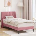 vidaXL Bedframe met hoofdeinde Roze 100 x 200 cm Fluweel, Verzenden, Nieuw, Stof