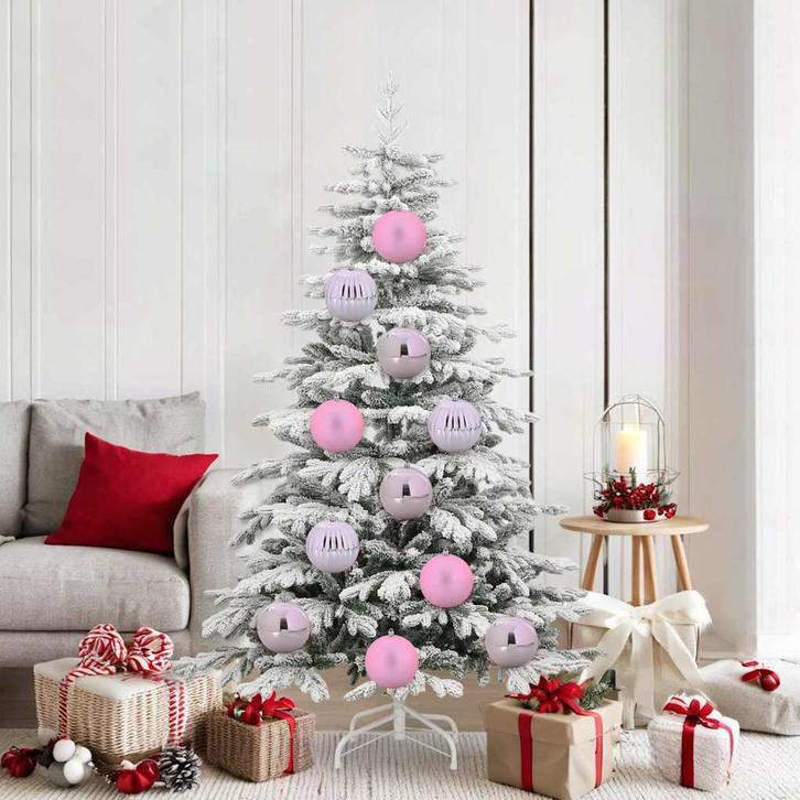 vidaXL Kerstbal Set 9 pcs Roze Kunststof, Diversen, Kerst, Nieuw, Verzenden