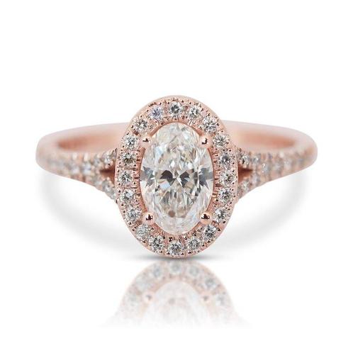 Ring - 18 karaat Roségoud -  1.35ct. tw. Diamant, Sieraden, Tassen en Uiterlijk, Antieke sieraden