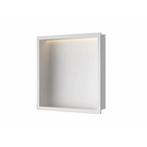 Inbouwnis Luca Sanitair 30x30x6,5cm RVS Mat Wit PVD + LED, Ophalen of Verzenden, Nieuw, Bad