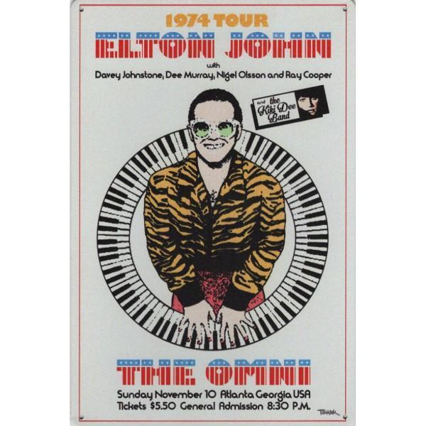 Wandbord -  Elton John The Omni Tour 1974, Huis en Inrichting, Woonaccessoires | Wanddecoraties, Nieuw, Ophalen of Verzenden