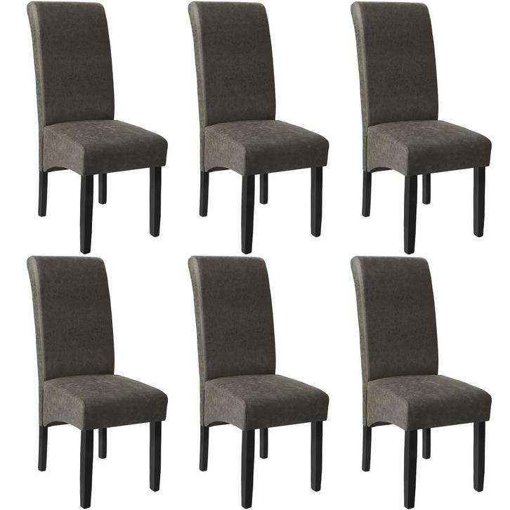 Eetkamerstoel, ergonomisch, massief hardhout - grijs gemarme, Huis en Inrichting, Stoelen, Verzenden